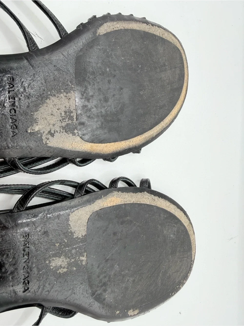 Balenciaga Black Multi-Strap Leather Sandals